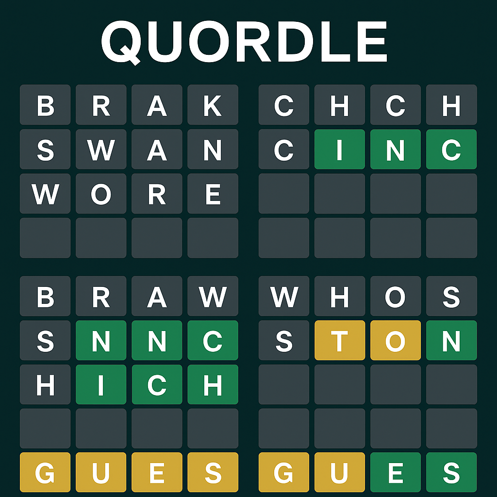 🧩 Quordle May 31, 2025 Answers and Hints 3 Quordle May 31 2025 Answers & Hints – Today’s Quordle Puzzle Solution