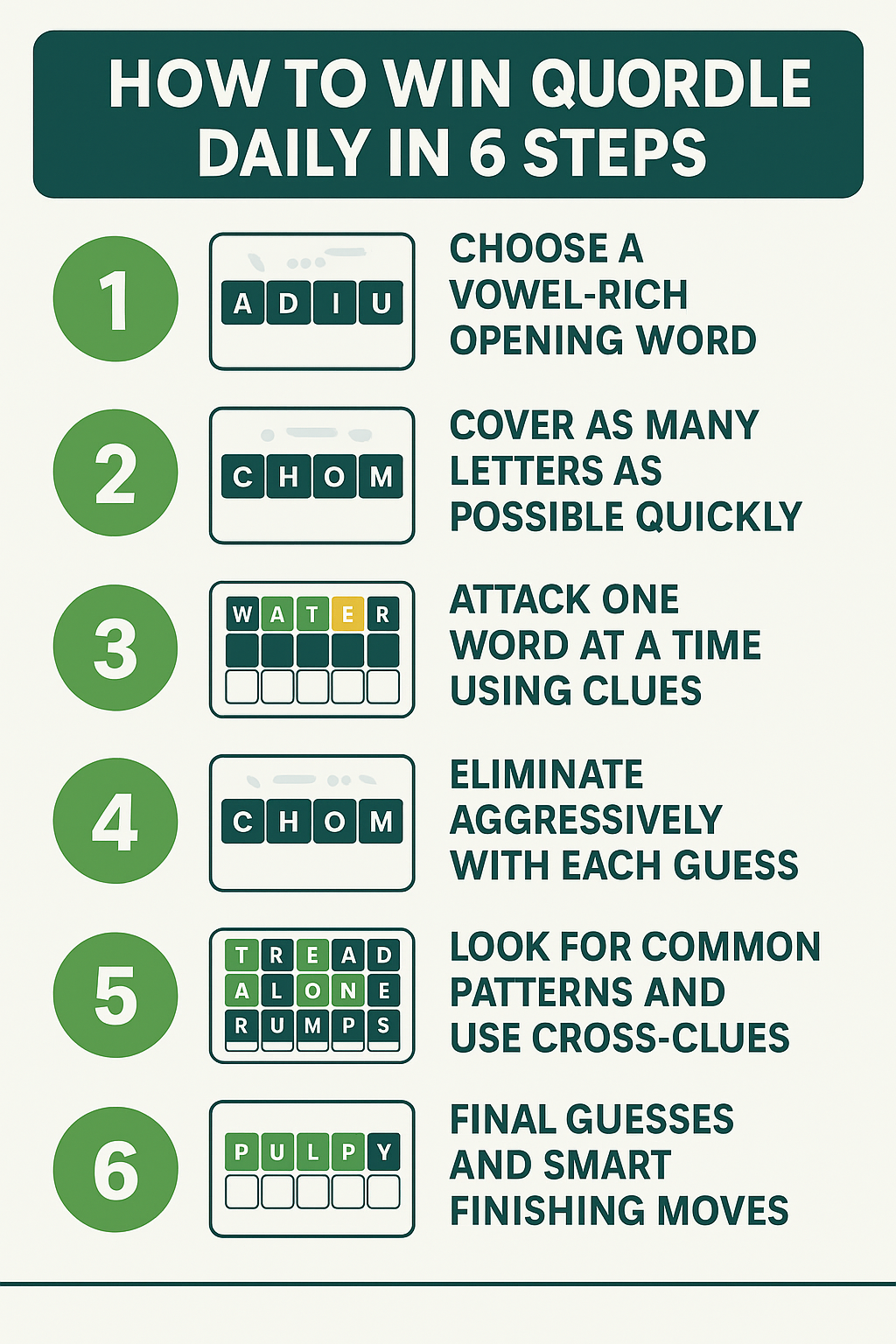 How to Win Quordle Daily in 6 Steps – Proven Puzzle Strategies 3 How to Win Quordle on Quordles.com