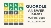 Quordle answers and hints for May 25, 2025.