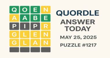 Quordle answers and hints for May 25, 2025.