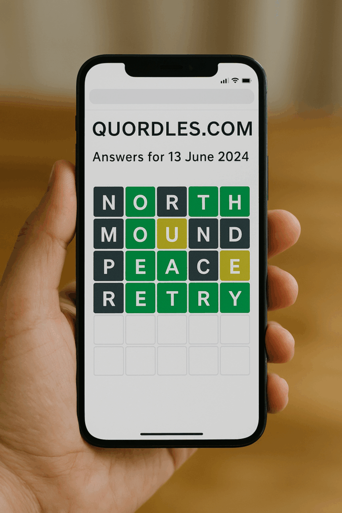🧩 Quordle Answers for 13 June 2024 – Hints, Solutions & Game Tips 3 Quordle Answers for 13 June 2024 – All 4 Words & Hints