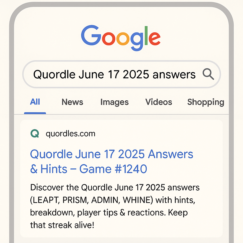 Quordle June 17 2025: Hints, Answers, Tips & Reactions 3 Quordle June 17 2025 Answers & Hints – Game #1240
