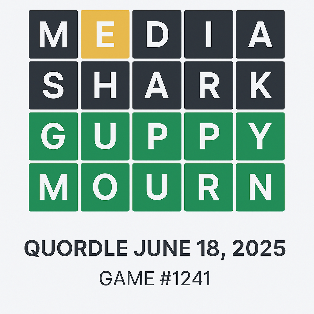 Quordle June 18 2025 Hints & Answers – Game #1241
