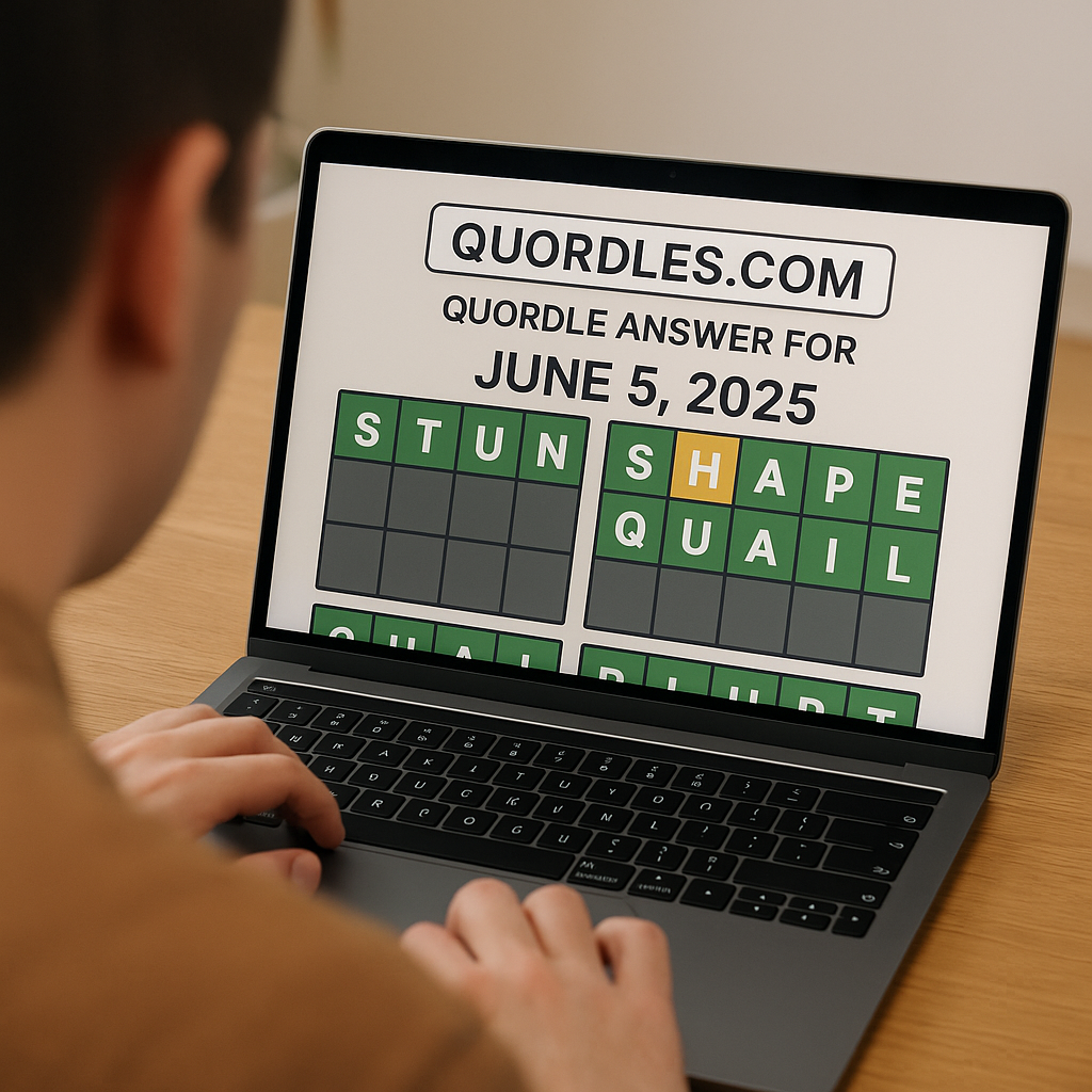 🧩 Quordle Answer for June 5, 2025 (Game #497) 3 Quordle Answer for June 5, 2025 – Today's Puzzle Solutions