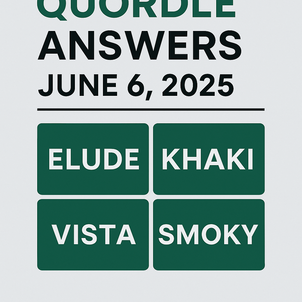 Quordle Answers June 6 2025 – Today’s Game #1229 Solutions